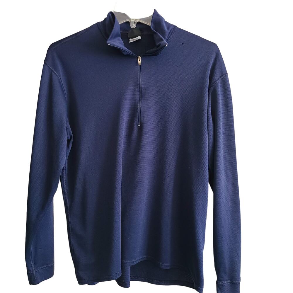 PATAGONIA Navy Blue 1/4 Zip Polyester Capilene Baselayer Shirt Men's Size Medium